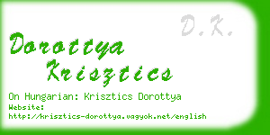 dorottya krisztics business card